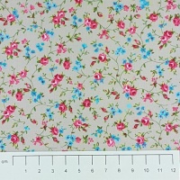 Fabric by the Metre - 349 Flowers - Grey